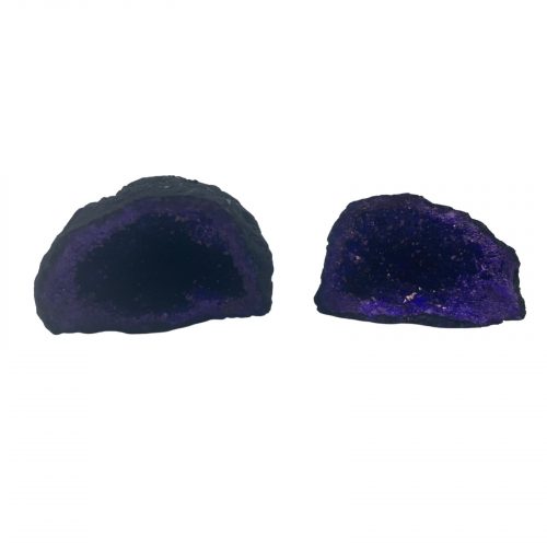 Geodas de calsita de colores – Roca negra – Púrpura
